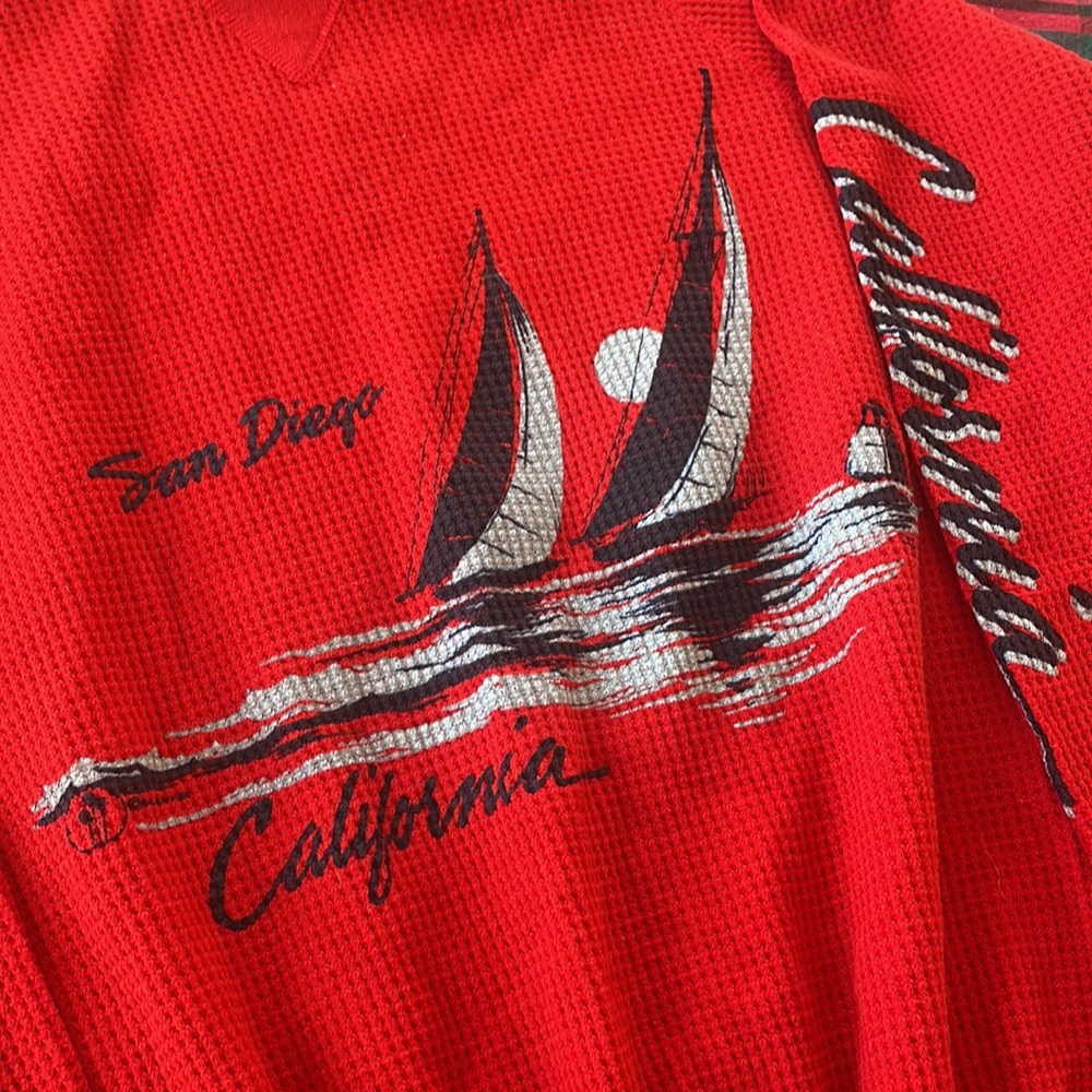 Vintage Retro San Diego, CA Waffle Thermal Shirt - “M” brand - Made in the USA